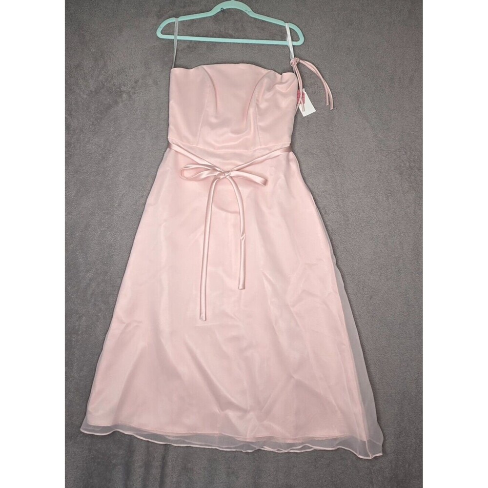 NWT After Six Party Dress Women 8 Pink Chiffon Sheer Bridesmaid Dance Prom Party
